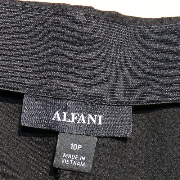 Alfani Petite Black Textured Plaid Stretch Slim Ankle Pants Sz 10P - Picture 5 of 6